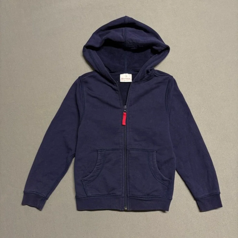 Hanna Andersson Kids' Navy Blue Zip-Up‎ Hoodie 120 (US 6-7)